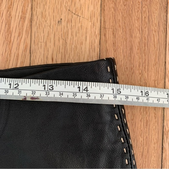 Women’s Y2K Dollhouse Leather Exposed Stitching Knee Length Skirt Size M - Picture 8 of 9